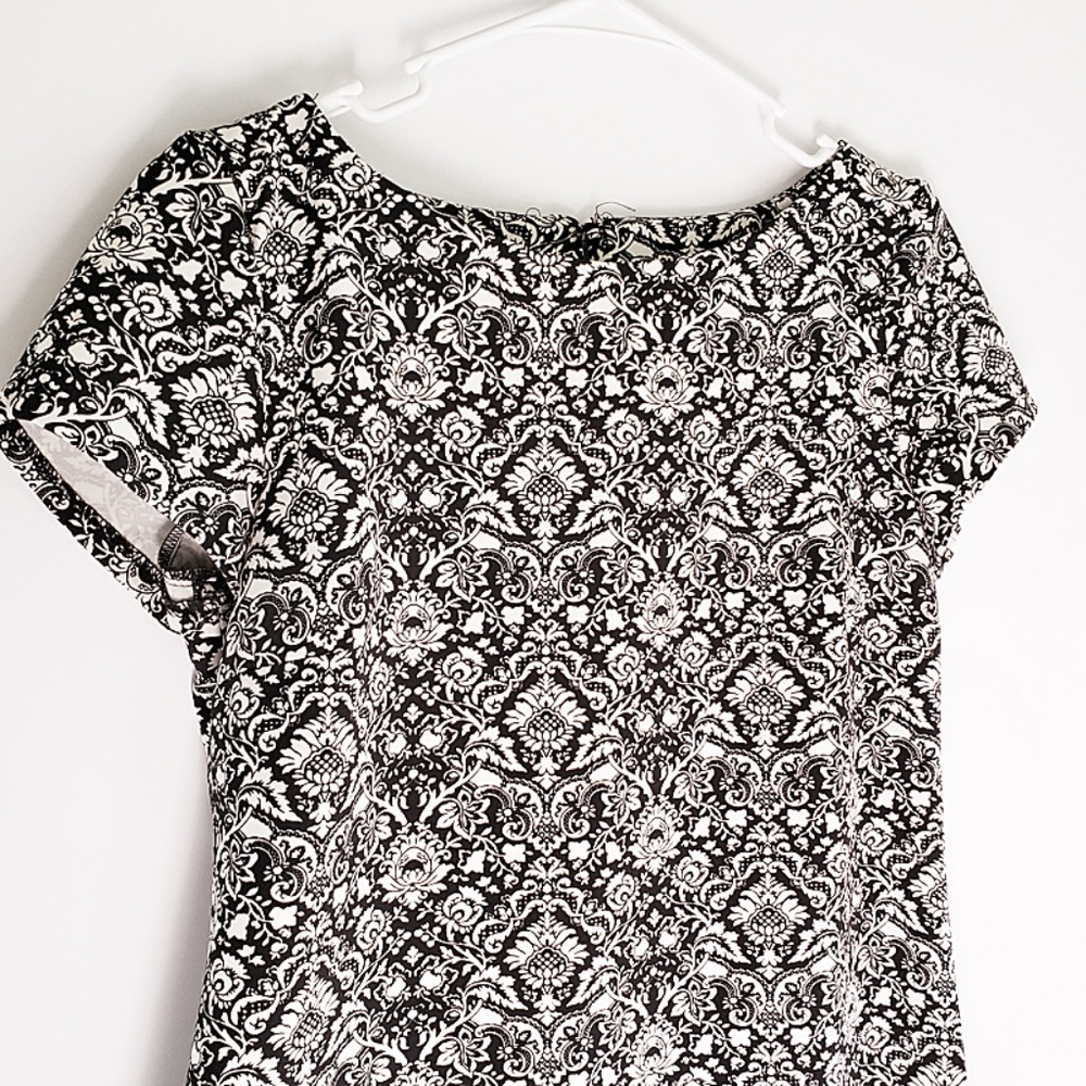 ZARA Woman Black & White Floral Sheath Dress S - Picture 4 of 7
